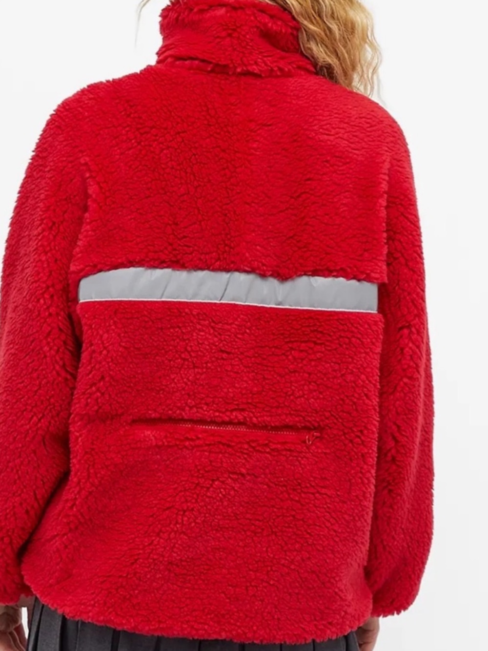 Sandy Liang Boxbox Fleece Jacket in Racing Red - Picture 5 of 10
